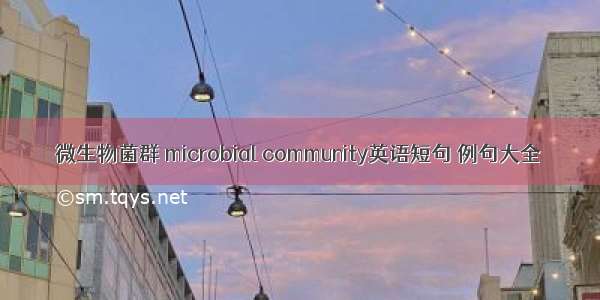 微生物菌群 microbial community英语短句 例句大全