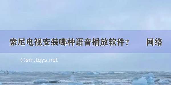 索尼电视安装哪种语音播放软件？ – 网络