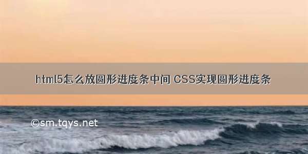 html5怎么放圆形进度条中间 CSS实现圆形进度条