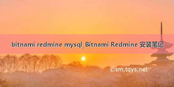 bitnami redmine mysql_Bitnami Redmine 安装笔记