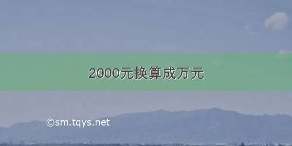 2000元换算成万元