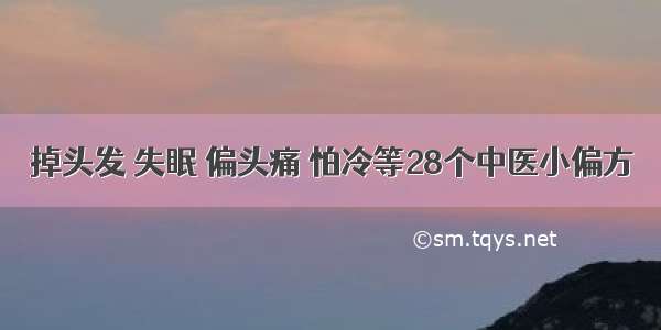 掉头发 失眠 偏头痛 怕冷等28个中医小偏方