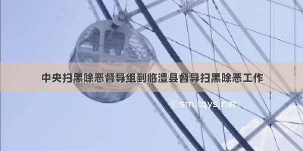 中央扫黑除恶督导组到临澧县督导扫黑除恶工作