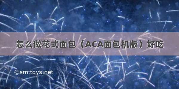 怎么做花式面包（ACA面包机版）好吃