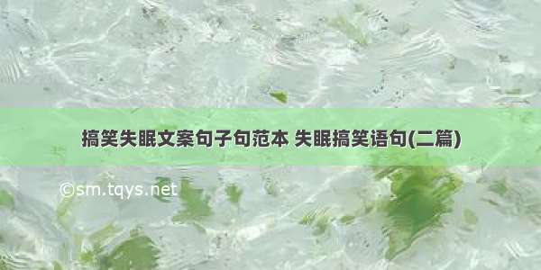 搞笑失眠文案句子句范本 失眠搞笑语句(二篇)