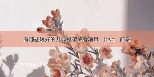 有哪些较好的开源框架或者项目 – java – 前端