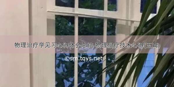 物理治疗学见习心得体会总结 物理治疗技术心得(五篇)