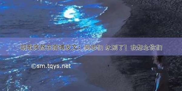 胡歌突然在微博发文：同志们 永别了！我想念你们