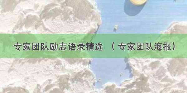 专家团队励志语录精选 （ 专家团队海报）