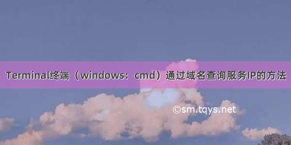 Terminal终端（windows：cmd）通过域名查询服务IP的方法