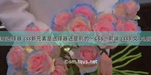 css编程选择器 css新元素是选择器还是别的 – CSS – 前端 css3 文字无缝滚动