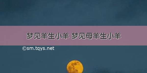 梦见羊生小羊 梦见母羊生小羊