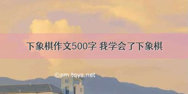 下象棋作文500字 我学会了下象棋