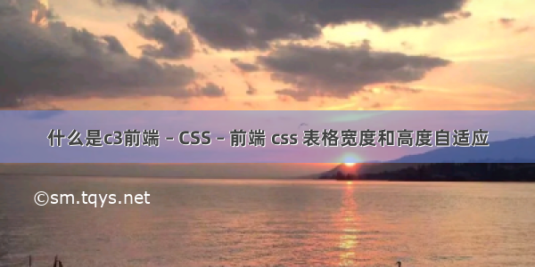 什么是c3前端 – CSS – 前端 css 表格宽度和高度自适应