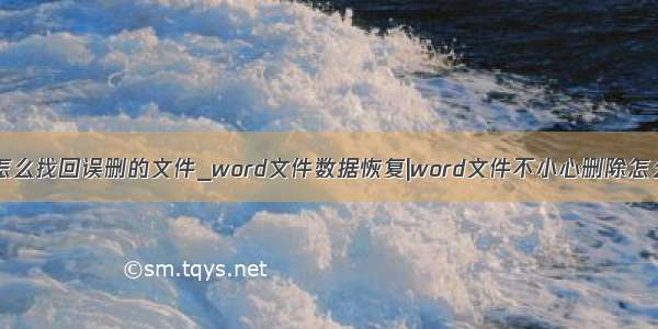 word文档怎么找回误删的文件_word文件数据恢复|word文件不小心删除怎么恢复？...