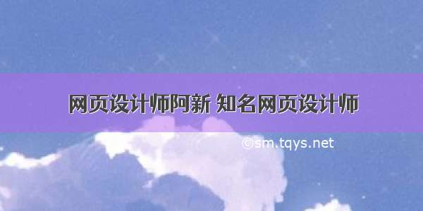 网页设计师阿新 知名网页设计师