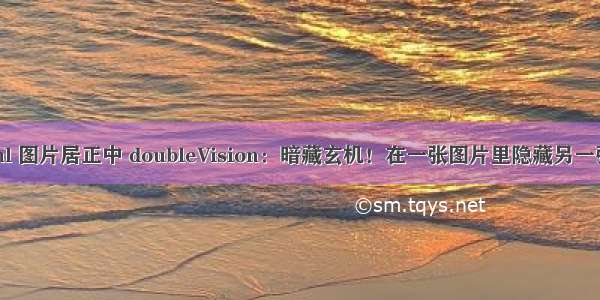 html 图片居正中 doubleVision：暗藏玄机！在一张图片里隐藏另一张图