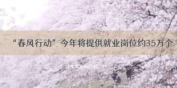 “春风行动”今年将提供就业岗位约35万个
