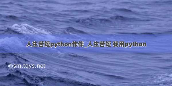 人生苦短python作伴_人生苦短 我用python