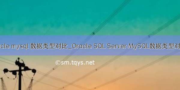 oracle mysql 数据类型对比_Oracle SQL Server MySQL数据类型对比