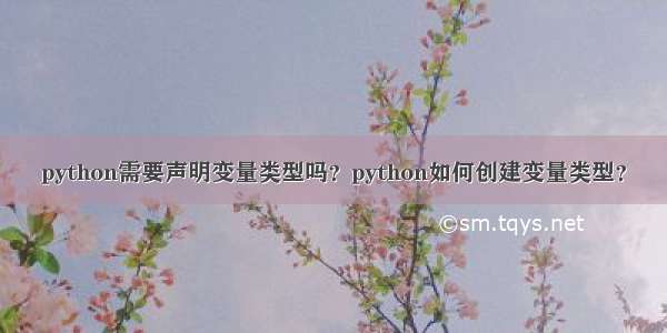 python需要声明变量类型吗？python如何创建变量类型？