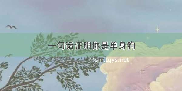 一句话证明你是单身狗