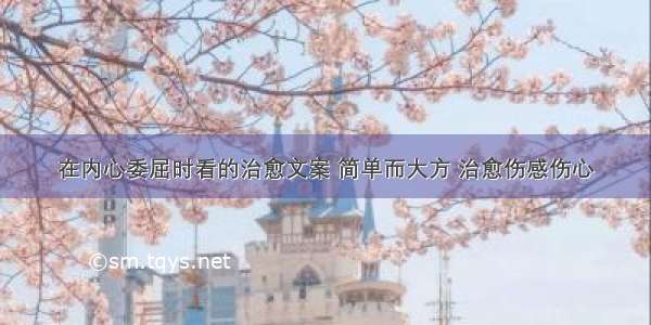 在内心委屈时看的治愈文案 简单而大方 治愈伤感伤心