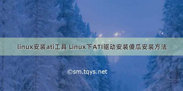 linux安装ati工具 Linux下ATI驱动安装傻瓜安装方法