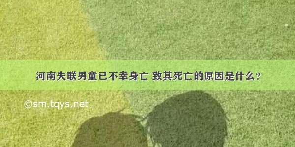 河南失联男童已不幸身亡 致其死亡的原因是什么？