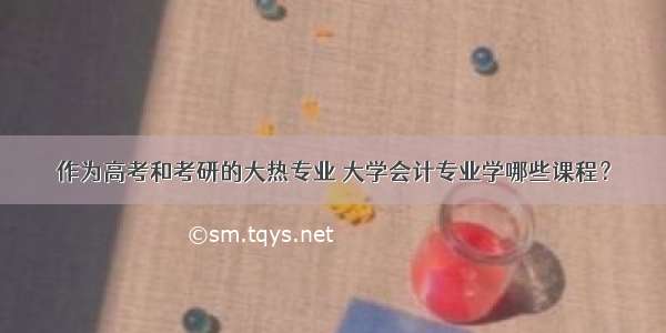 作为高考和考研的大热专业 大学会计专业学哪些课程？