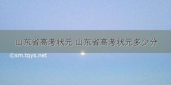 山东省高考状元 山东省高考状元多少分