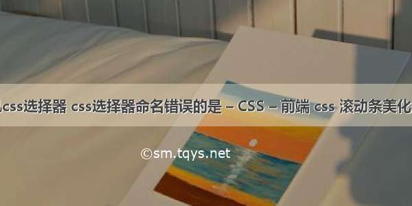 手机css选择器 css选择器命名错误的是 – CSS – 前端 css 滚动条美化黑色