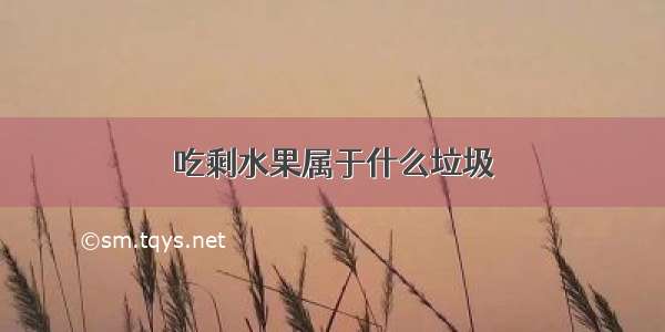 吃剩水果属于什么垃圾