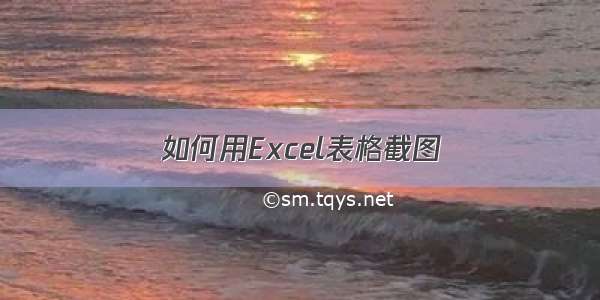 如何用Excel表格截图