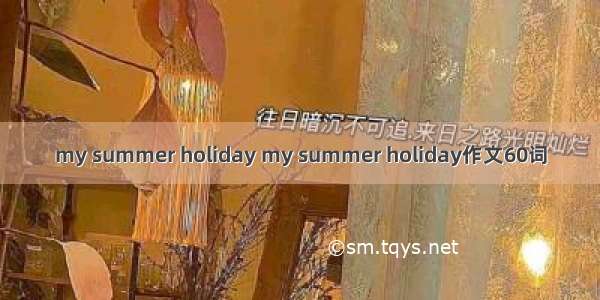 my summer holiday my summer holiday作文60词