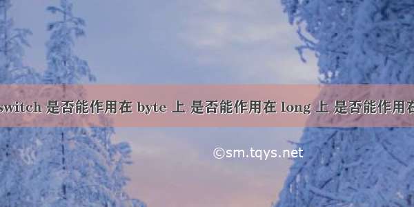 【Java】switch 是否能作用在 byte 上 是否能作用在 long 上 是否能作用在 String 上