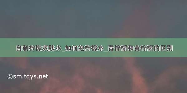 自制柠檬爽肤水_如何泡柠檬水_青柠檬和黄柠檬的区别