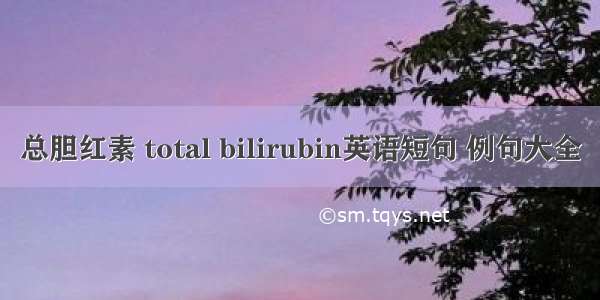 总胆红素 total bilirubin英语短句 例句大全