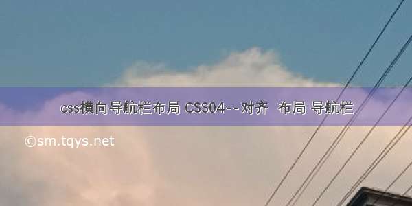 css横向导航栏布局 CSS04--对齐  布局 导航栏