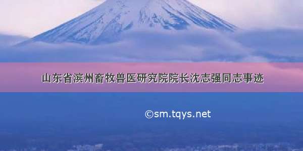 山东省滨州畜牧兽医研究院院长沈志强同志事迹