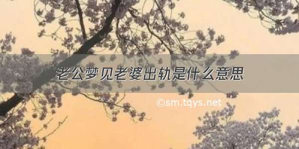 老公梦见老婆出轨是什么意思