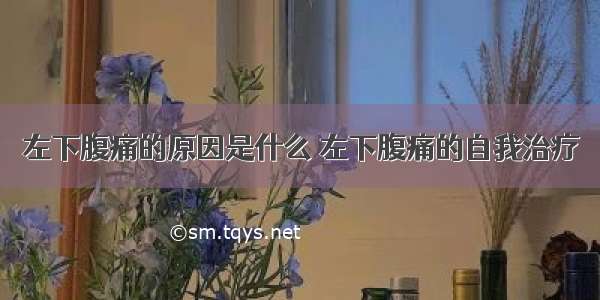 左下腹痛的原因是什么 左下腹痛的自我治疗