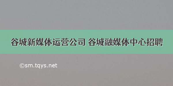 谷城新媒体运营公司 谷城融媒体中心招聘