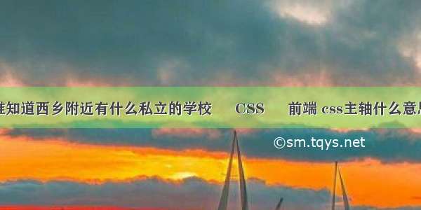 谁知道西乡附近有什么私立的学校 – CSS – 前端 css主轴什么意思