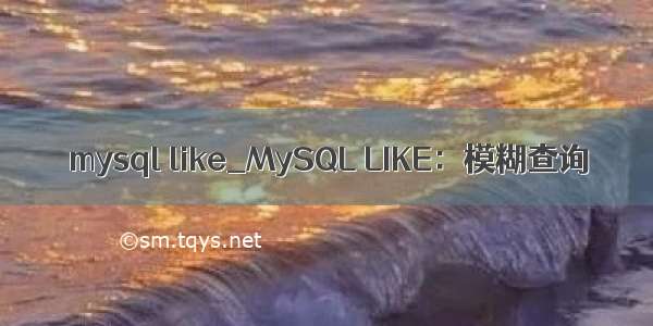 mysql like_MySQL LIKE：模糊查询
