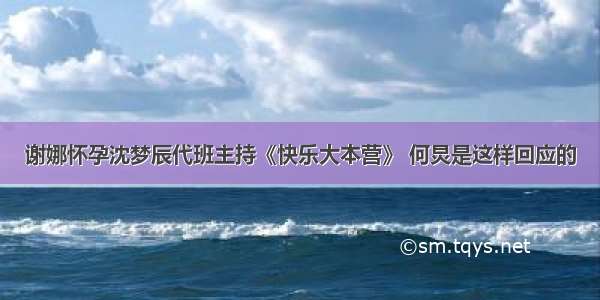 谢娜怀孕沈梦辰代班主持《快乐大本营》 何炅是这样回应的