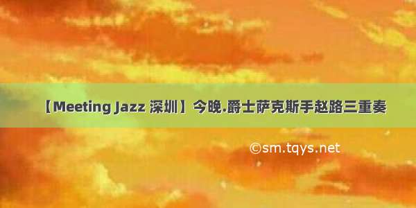 【Meeting Jazz 深圳】今晚.爵士萨克斯手赵路三重奏