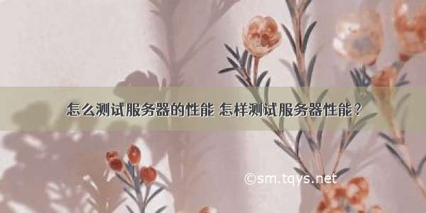 怎么测试服务器的性能 怎样测试服务器性能？