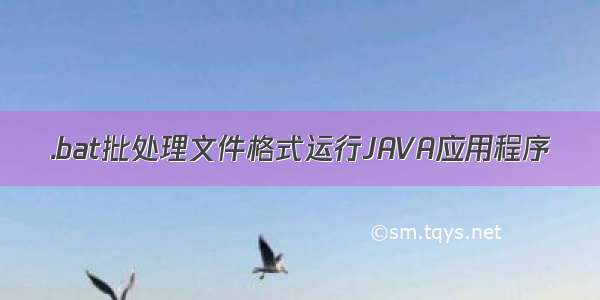 .bat批处理文件格式运行JAVA应用程序