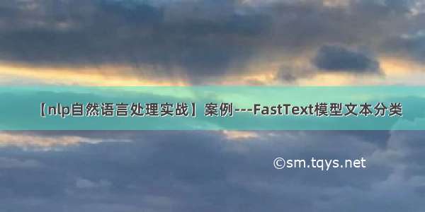 【nlp自然语言处理实战】案例---FastText模型文本分类